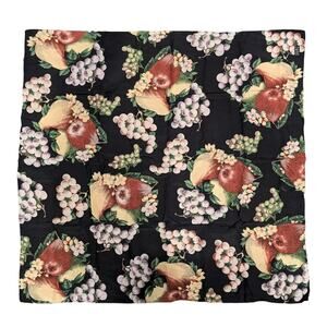 Echo Club 7 Square Silk‎ Fruit Themed Scarf Multicolor Grapes Pears